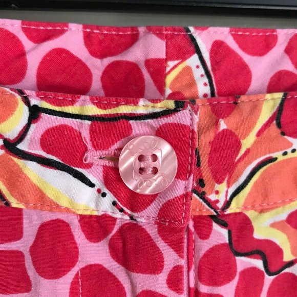 Lilly Pulitzer Pink Orange Butterfly Print Capri Pants - Picture 3 of 6